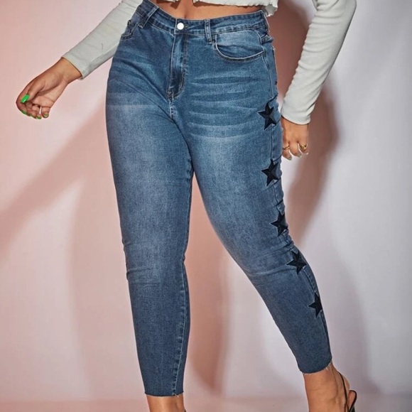 NWT Star Print High Waisted Jeans - Picture 4 of 4